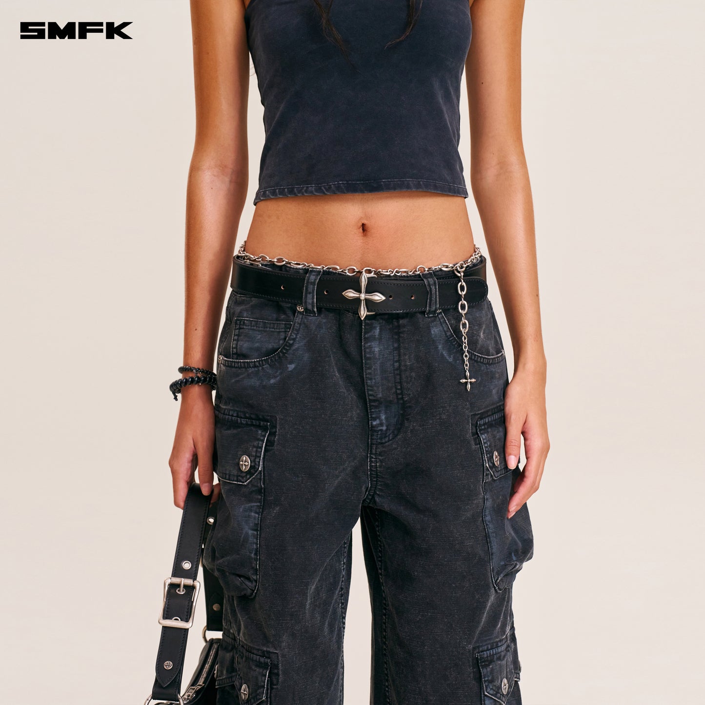 COMPASS TOTEM HANDCRAFT HORSE LEATHER BELT/ WILD BLACK