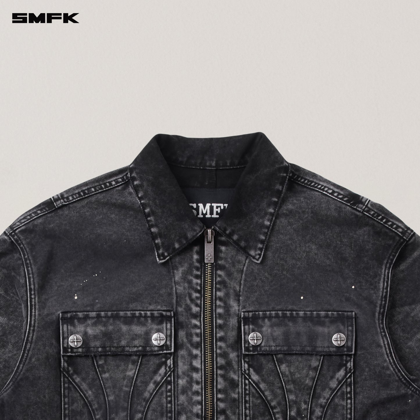 RAGE-WILD ORIGIN HANDCRAFT LOOSE CARGO JACKET/GARMENT DYED/ WILD BLACK