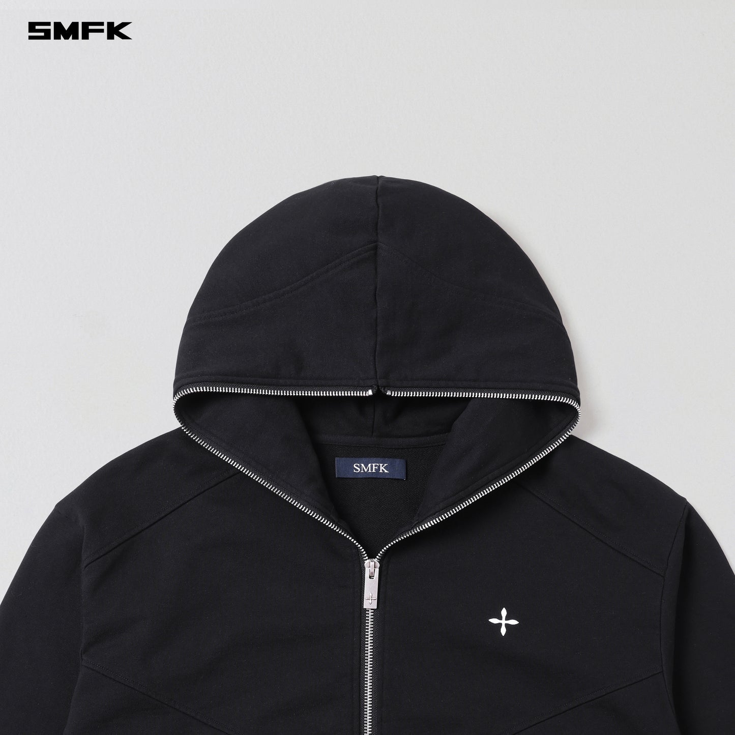 PERMANENT MUSE LOOSE ZIP HOODIE/COTTON+WOOL - WILD BLACK