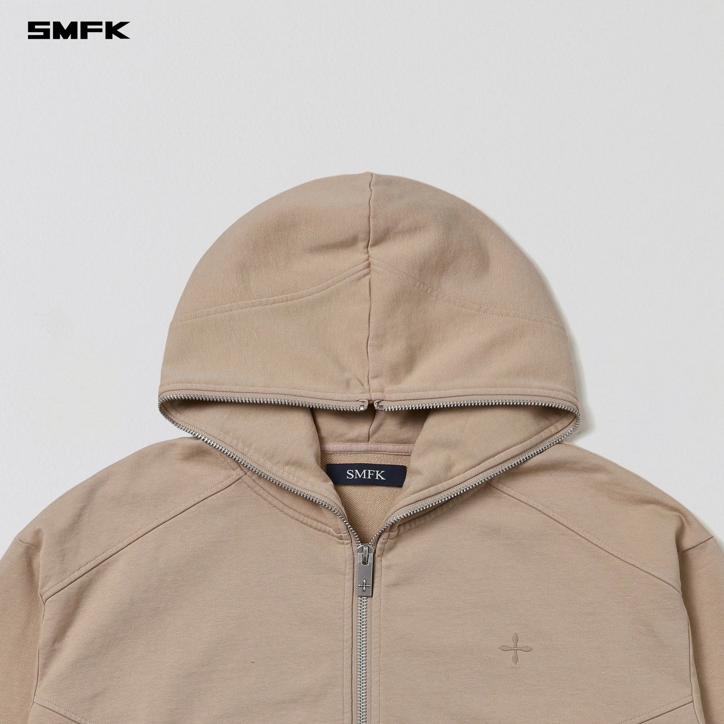 PERMANENT MUSE LOOSE ZIP HOODIE/COTTON+WOOL- FRESH SKIN