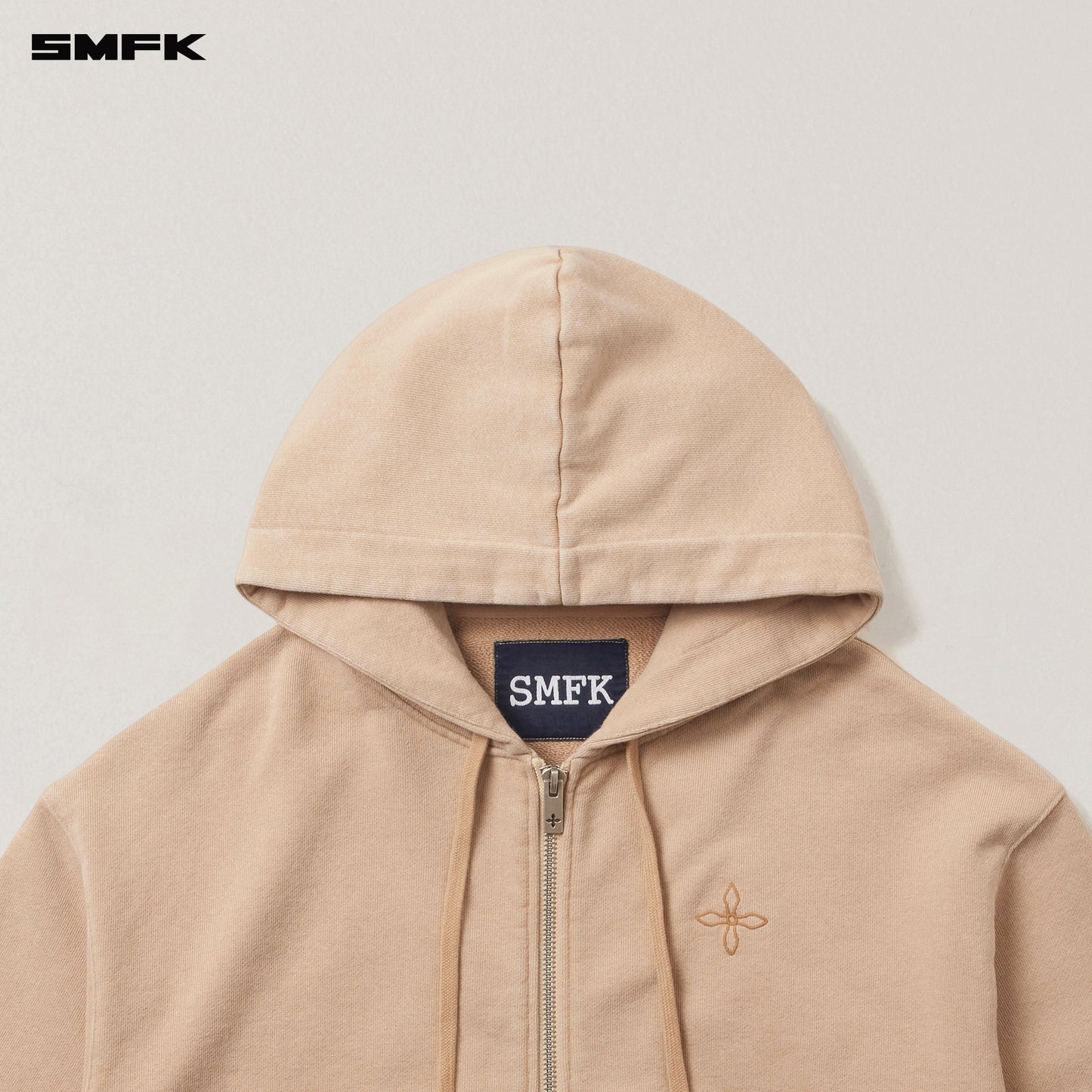 COMPASS MODE LOOSE ZIP HOODIE / SAND