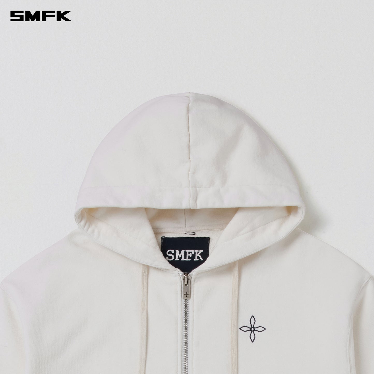 COMPASS MODE LOOSE ZIP HOODIE/ SNOW MOUNTAIN WHITE