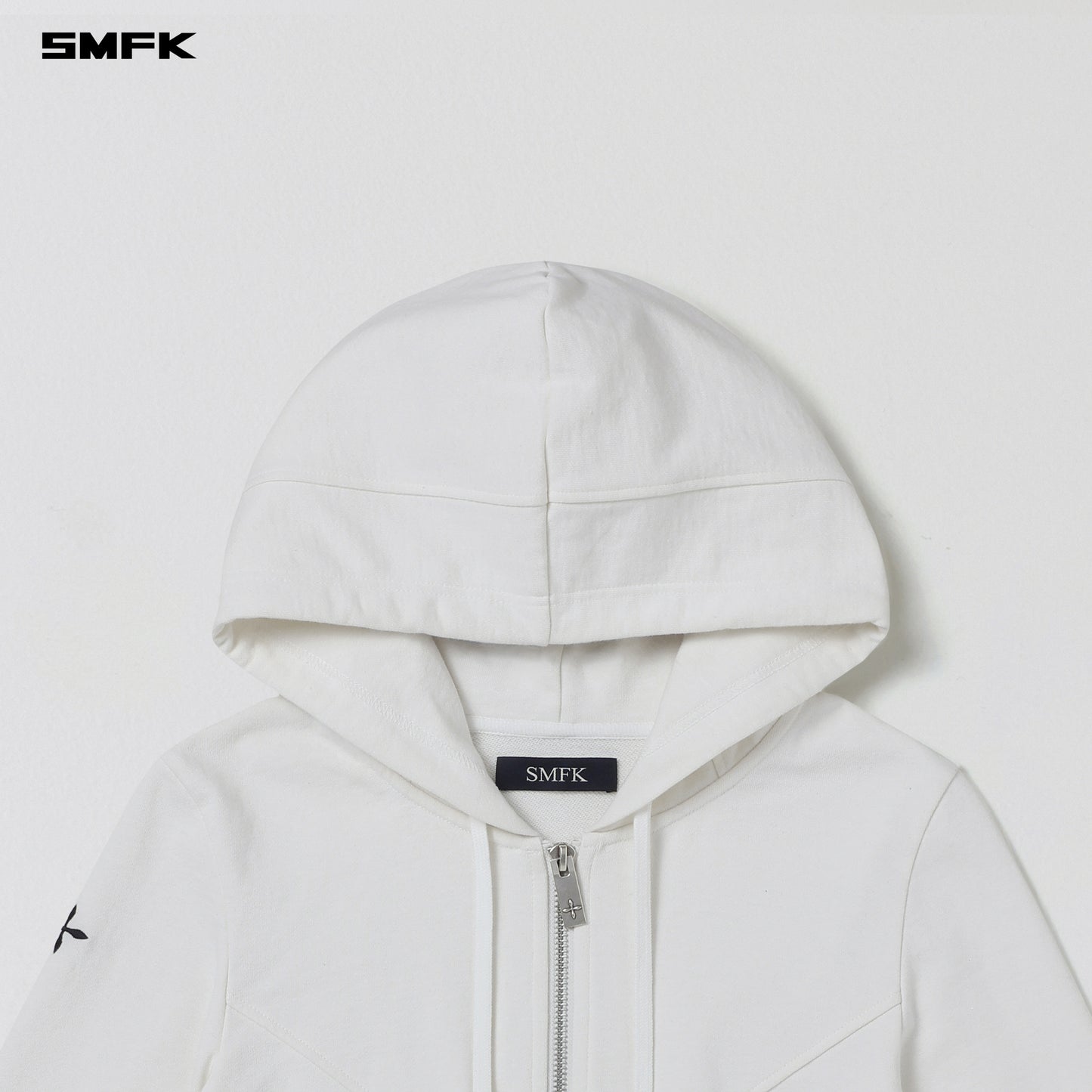 PERMANENT PRISM SLIM HOODIE/COTTON+WOOL +SILK - CLOUD WHITE