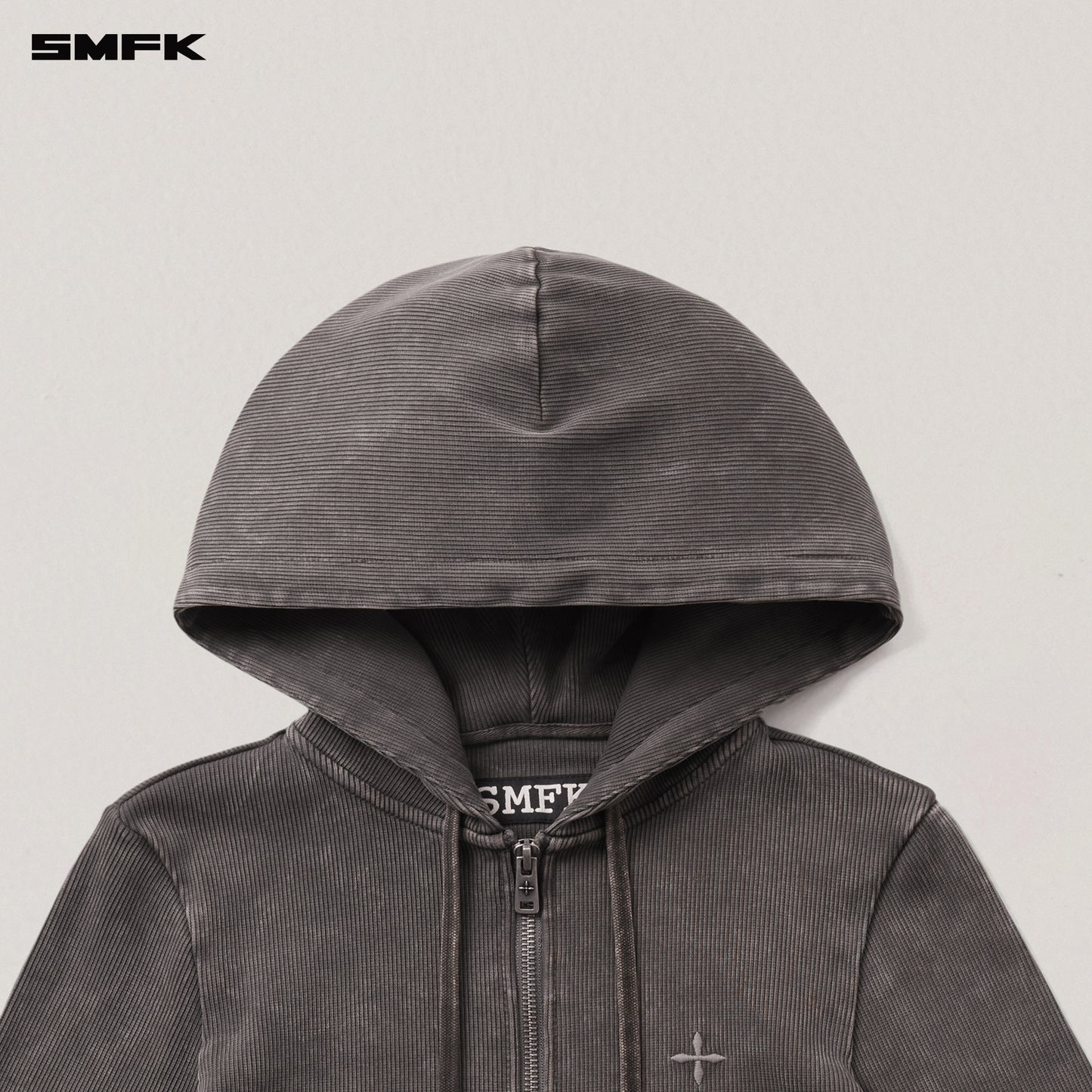 VINTAGE-SAVAGE SLIM SPORTS ZIP HOODIE/FADE DYE/ VANISH BROWN