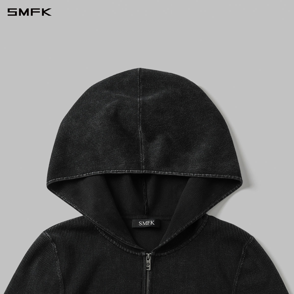 MYTH AEOLUS AURORA SLIM KNIT HOODED JACKET/LS-COTTON/COLD DYE