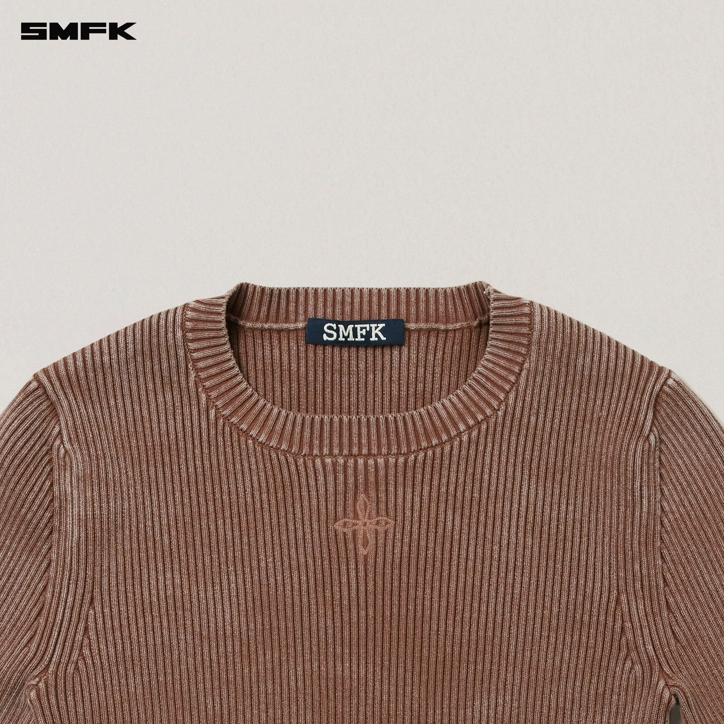 VINTAGE-SAVAGE KNIT PULLOVER/STONE WASH/ VANISH BROWN