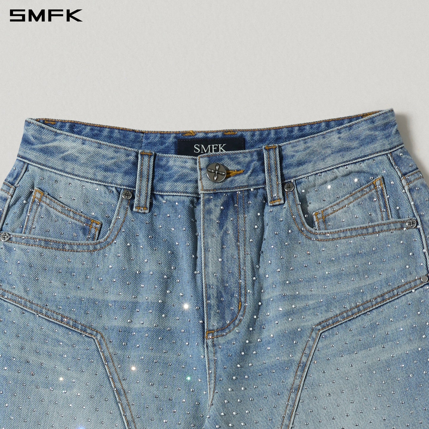 COMPASS MIRAGE FLARED DENIM PANTS/COTTON+DIAMOND/W DENIM BLUE DIAMOND
