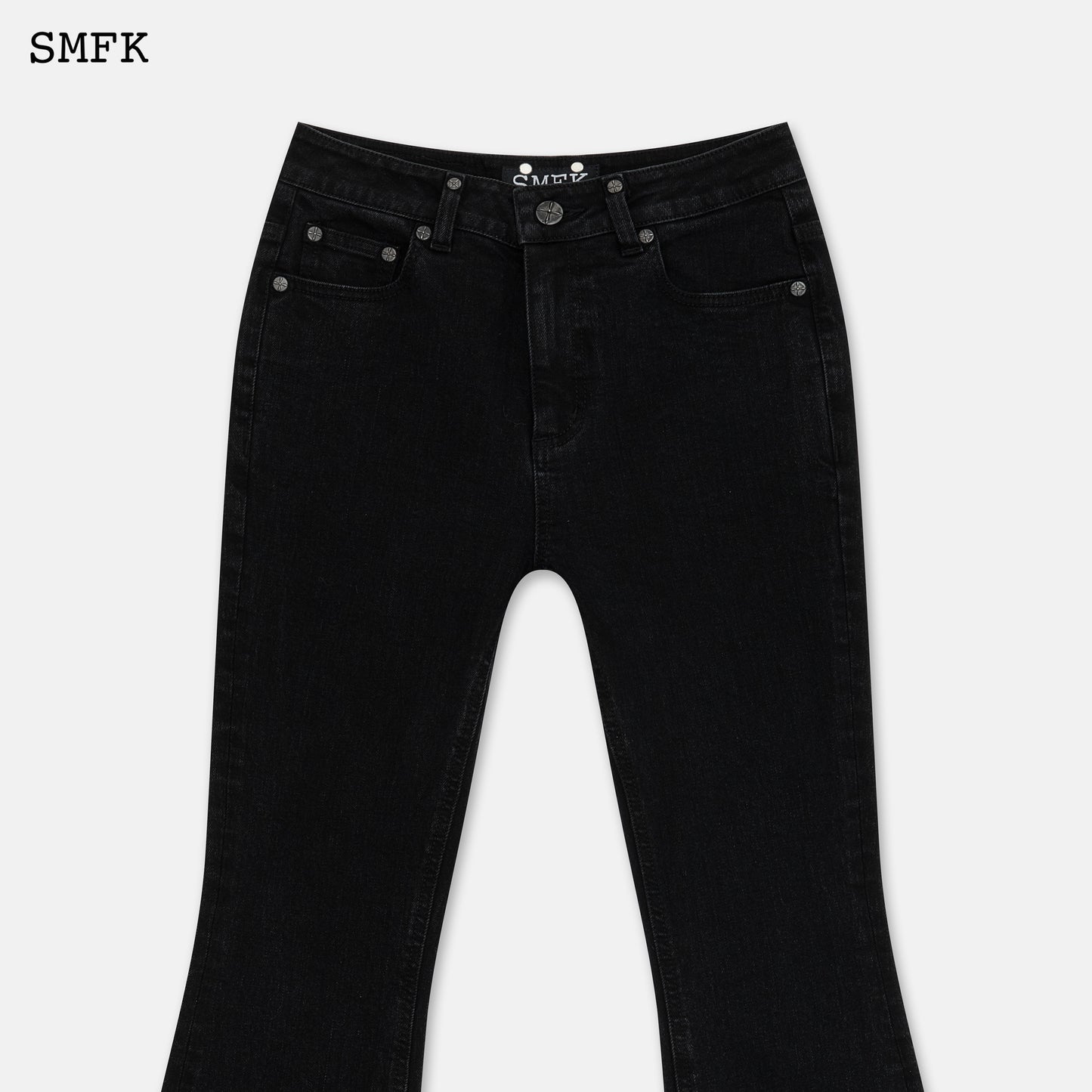 MERMAID BIKER JEANS BLACK PD007B+