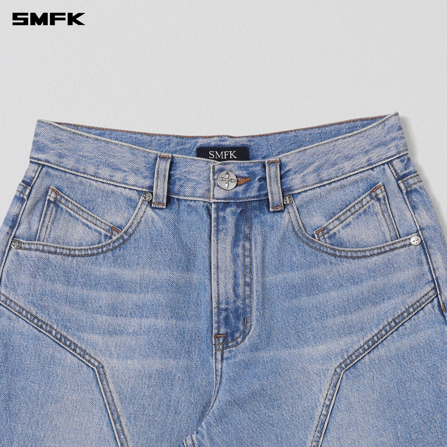 WILD MIRAGE LOOSE STRT DENIM PANTS/COTTON