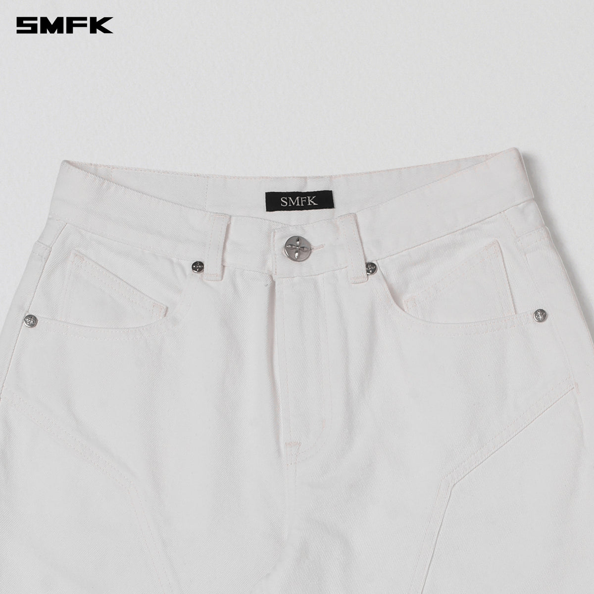 WILD MIRAGE LOOSE STRT DENIM PANTS/COTTON CLOUD WHITE