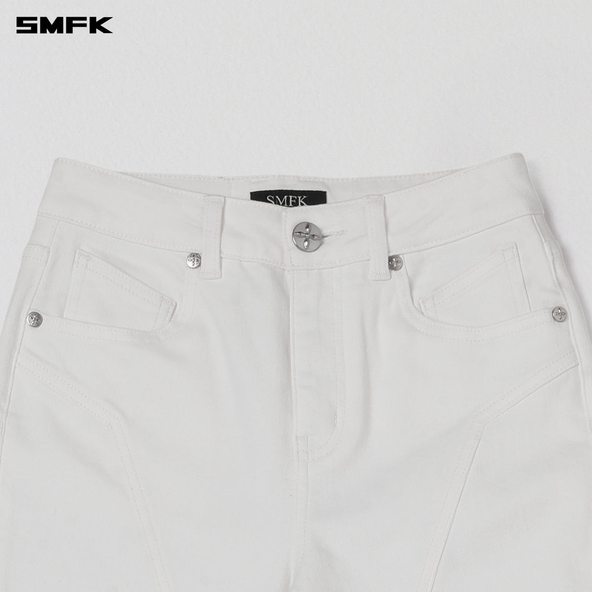 WILD HURRICANE FLARED DENIM PANTS/E-COTTON CLOUD WHITE
