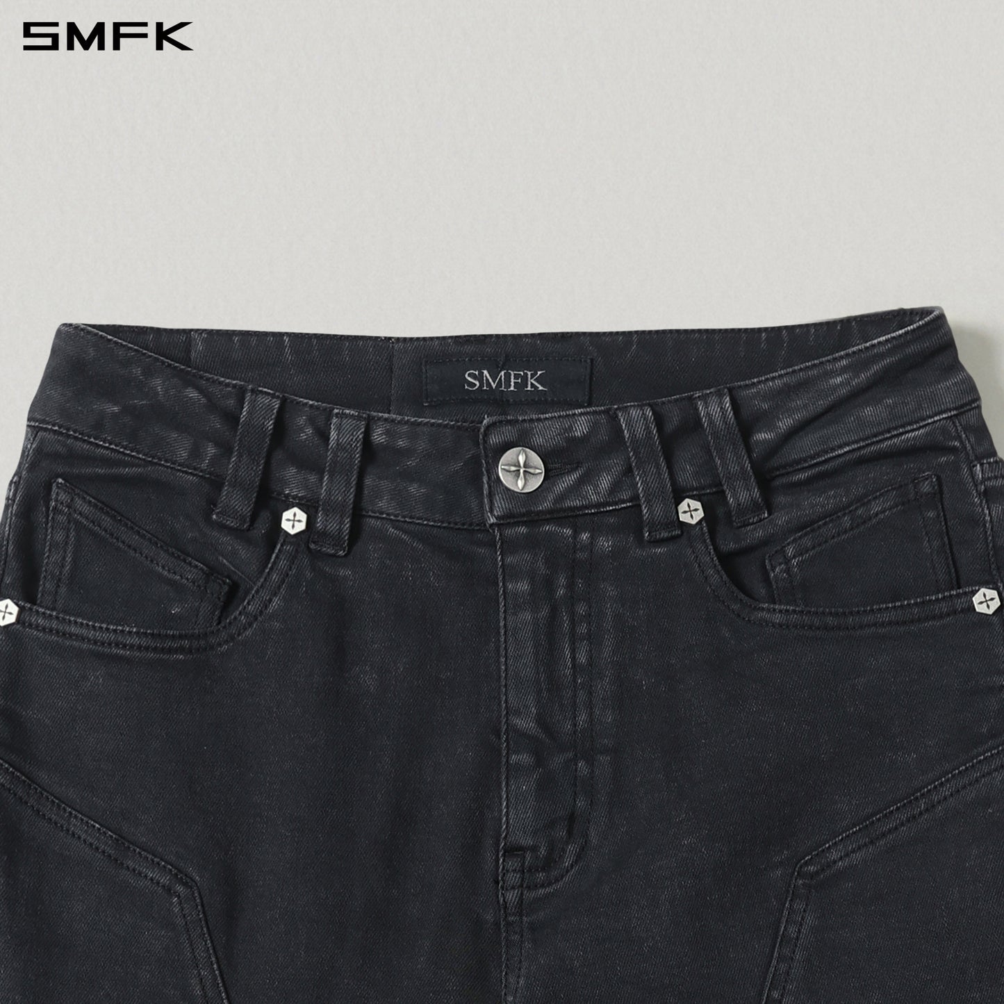 MIRAGE SIREN FLARED DENIM PANTS/GARMENT DYE