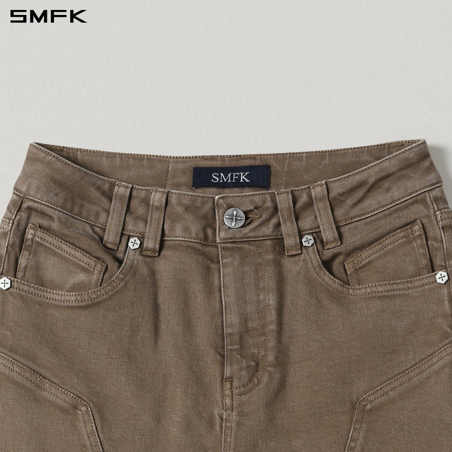 MIRAGE SIREN FLARED DENIM PANTS/GARMENT DYE VANISH BROWN