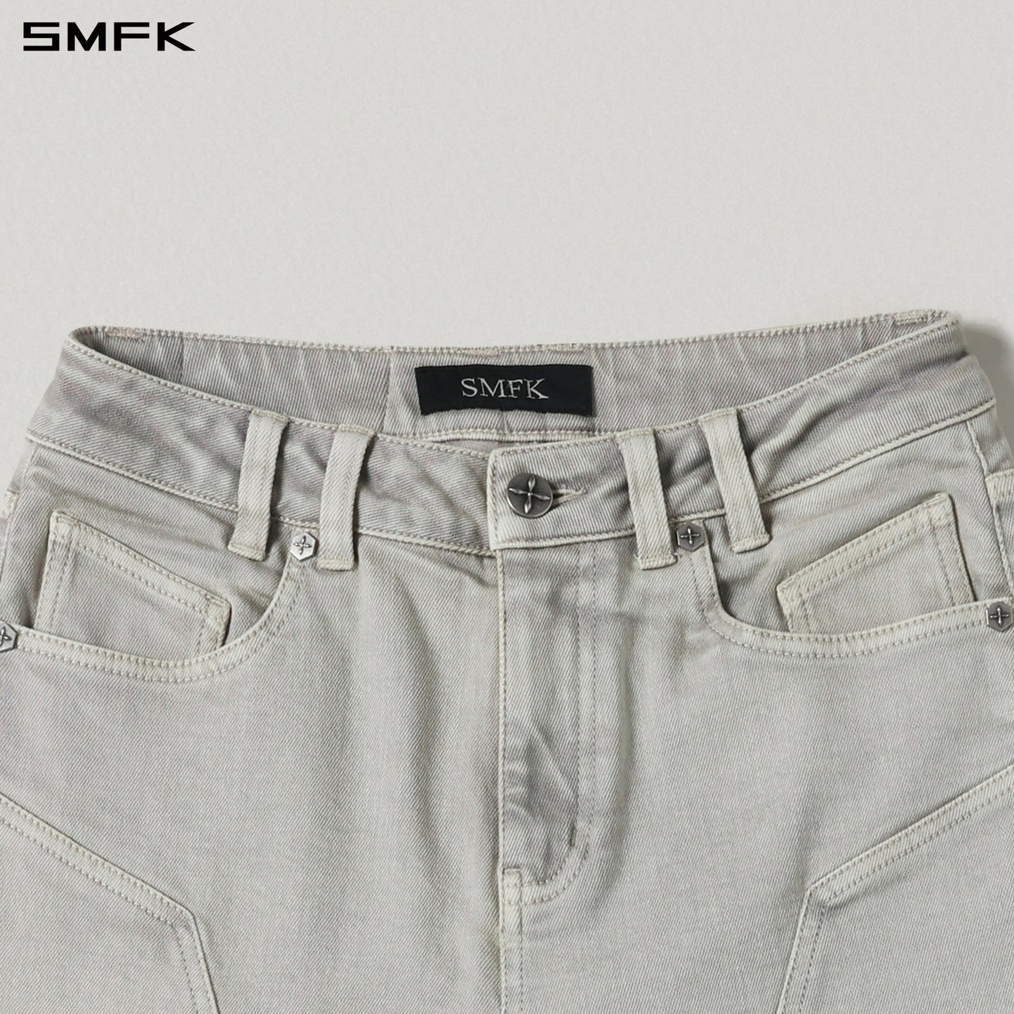 MIRAGE SIREN FLARED DENIM PANTS/GARMENT DYE