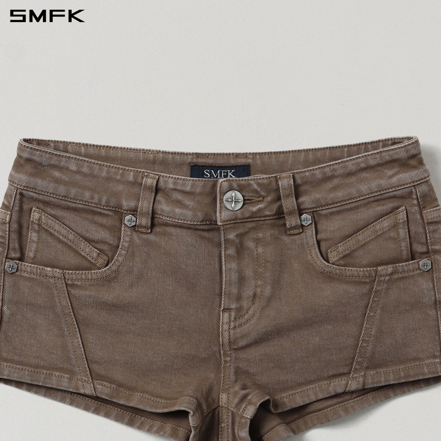 VINTAGE VANISH SKINNY DENIM SHORTS-LOW/GARMENT DYE