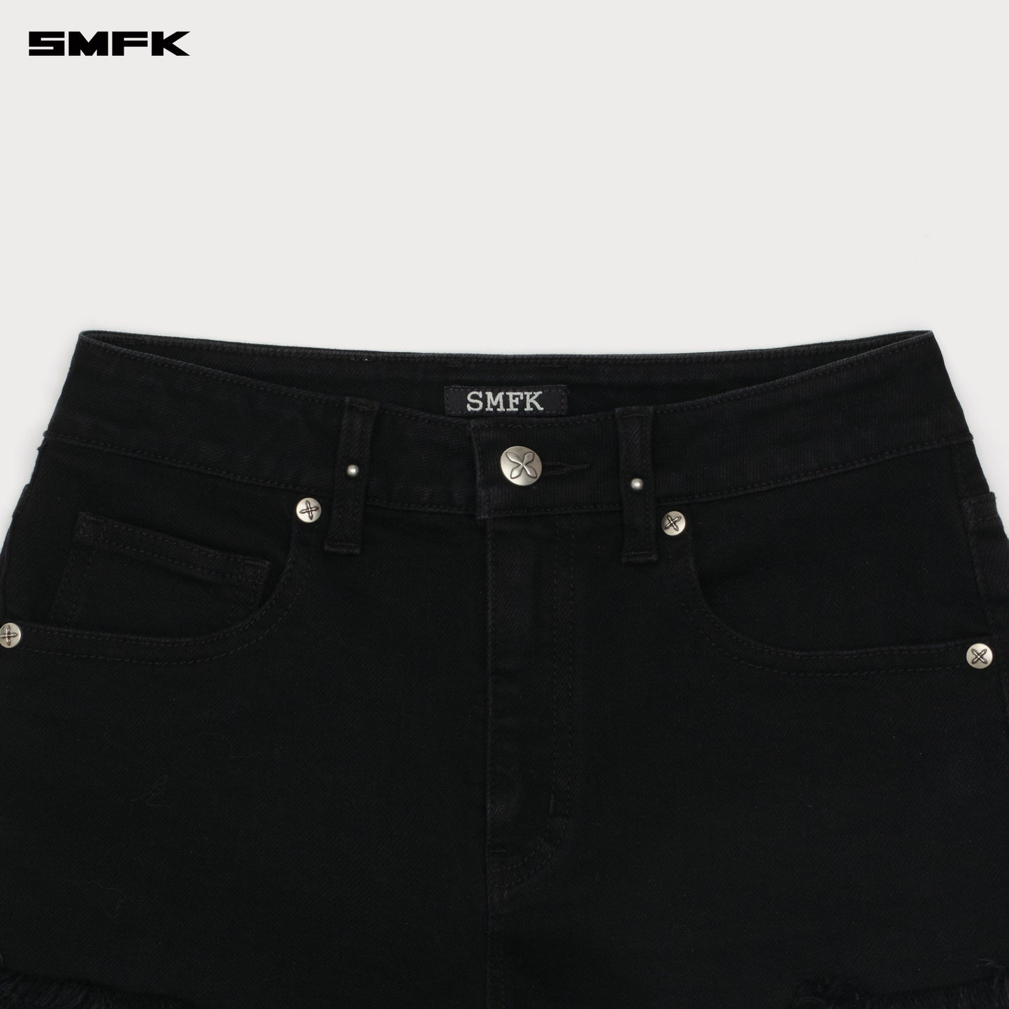 Compass Wild Road Denim Shorts (Elastic) Wild Black