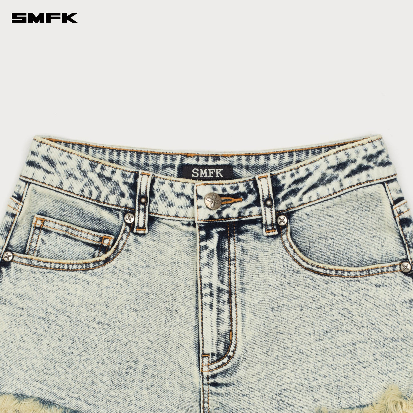 Compass Wild Road Denim Shorts (Elastic) White Snowflake