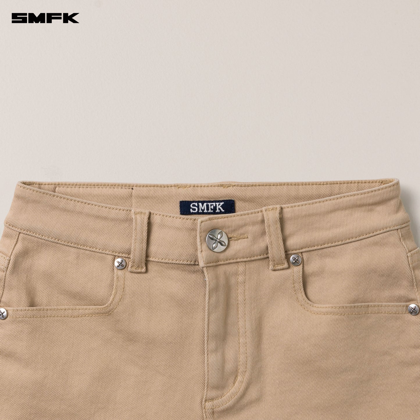 COMPASS Dancer Denim Flat Shorts_ Desert Color