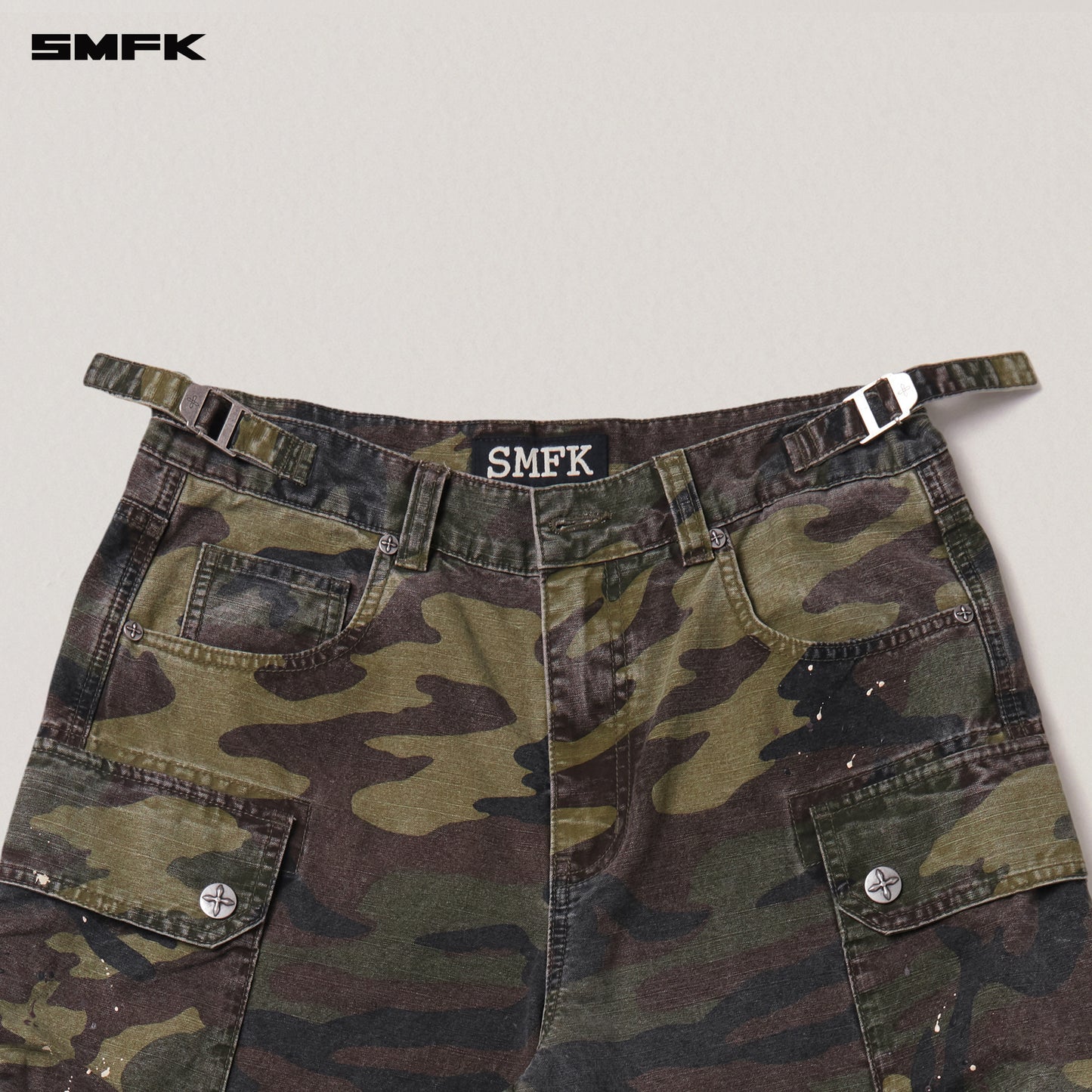RAGE WILD ORIGIN HANDCRAFT TOWER CAMO CARGO PANTS/ ARMY GREEN CAMOUFLAGE