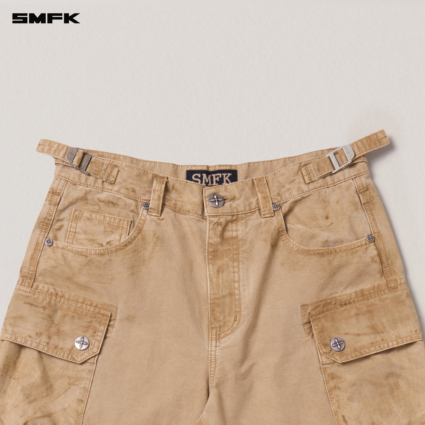 RAGE-WILD ORIGIN HANDCRAFT TOWER CARGO PANTS/GARMENT DYED/ SAND