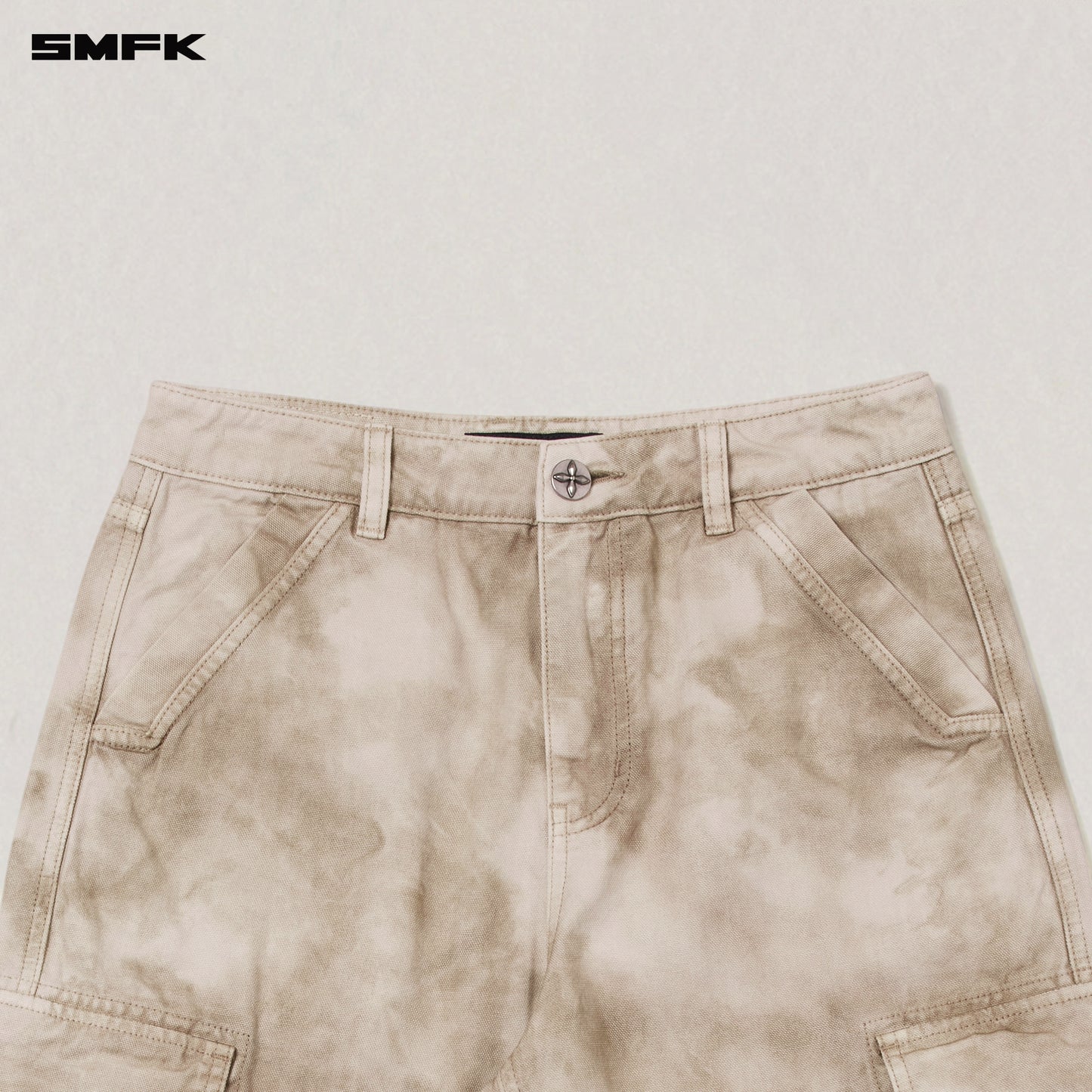 RAGE-WILD ORIGIN HANDCRAFT LOOSE STRAIGHT CARGO PANTS/GARMENT DYED/ WILD BROWN