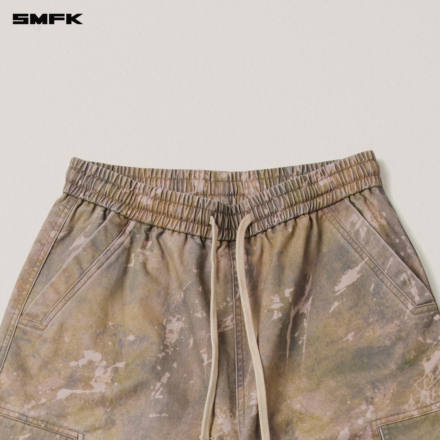 VINTAGE-STORM LOOSE SPORTS CARGO PANTS/FADE DYE/ HURRICANE CAMOUFLAGE
