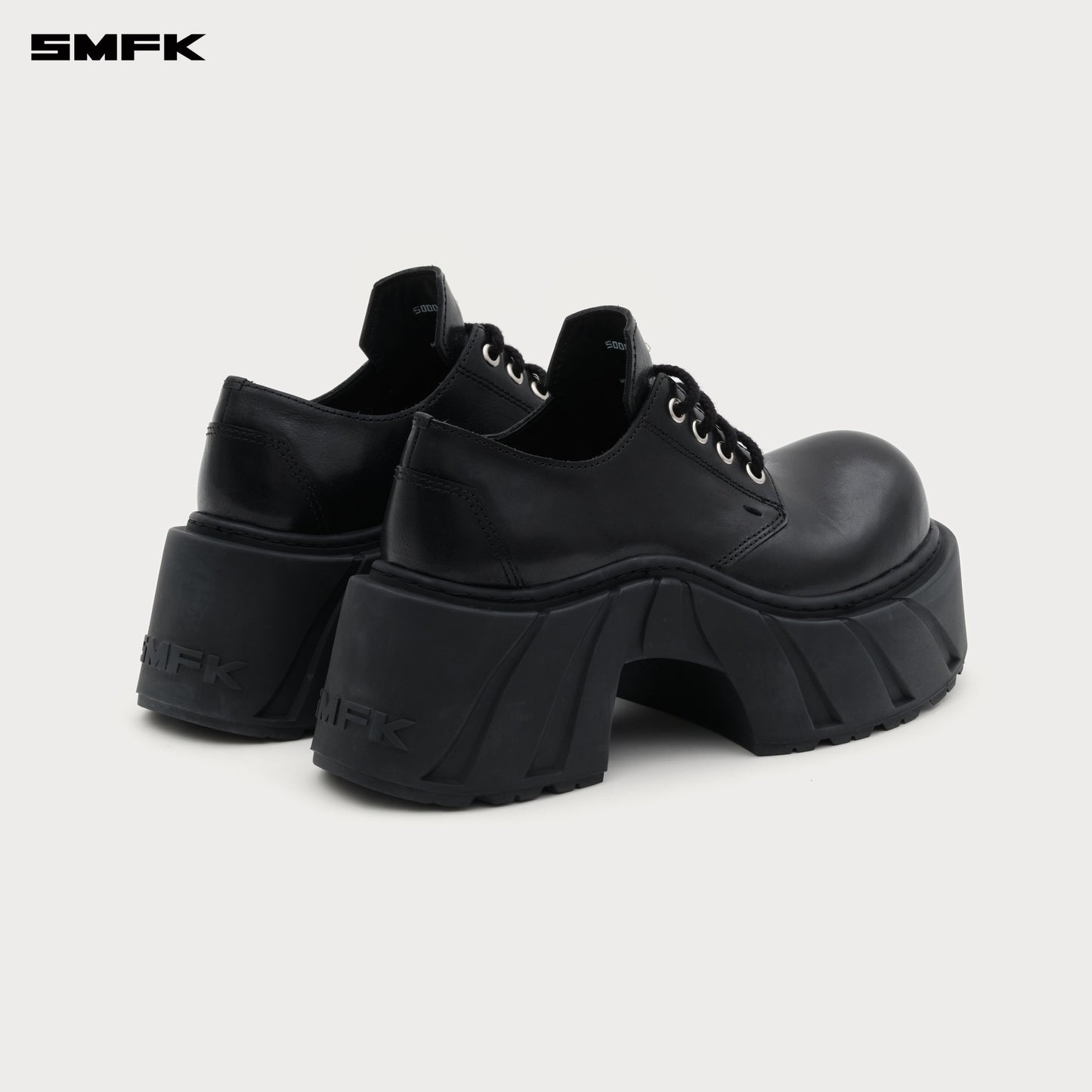Future Mirage High Heeled Leather Derbies Wild Black