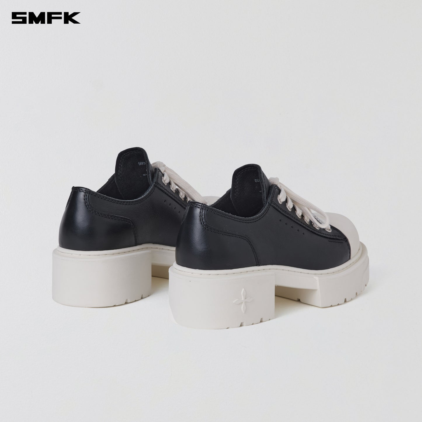 COMPASS MODE MIX THICK SNEAKER/LEATHER/ BLACK WHITE