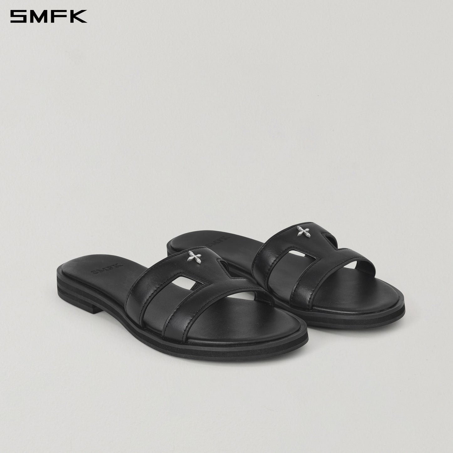 MIRAGE PRISM FLAT LEATHER SANDAL/CALF