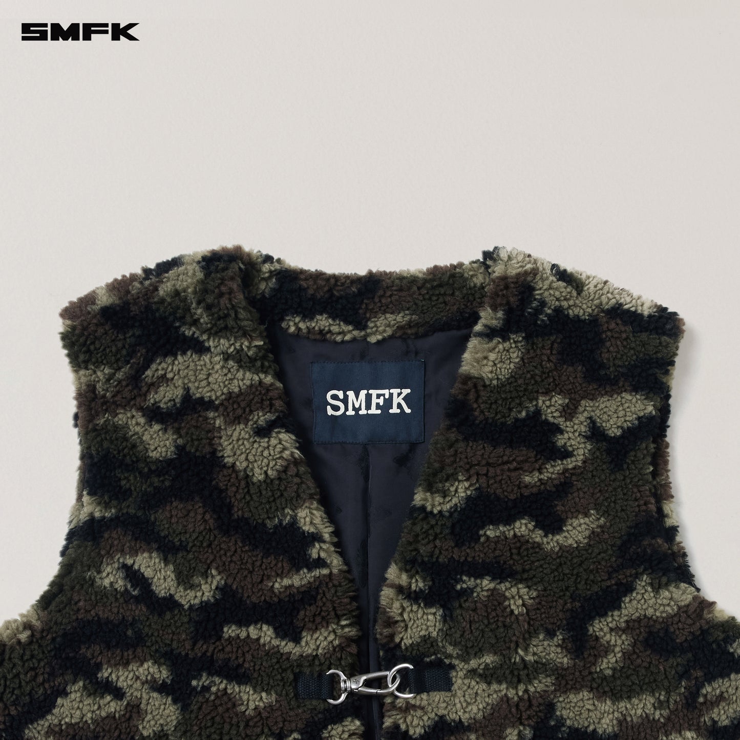 COMPASS MODE ROVE WOOL JACQUARD CAMO LOOSE TANK/ ARMY GREEN CAMOUFLAGE