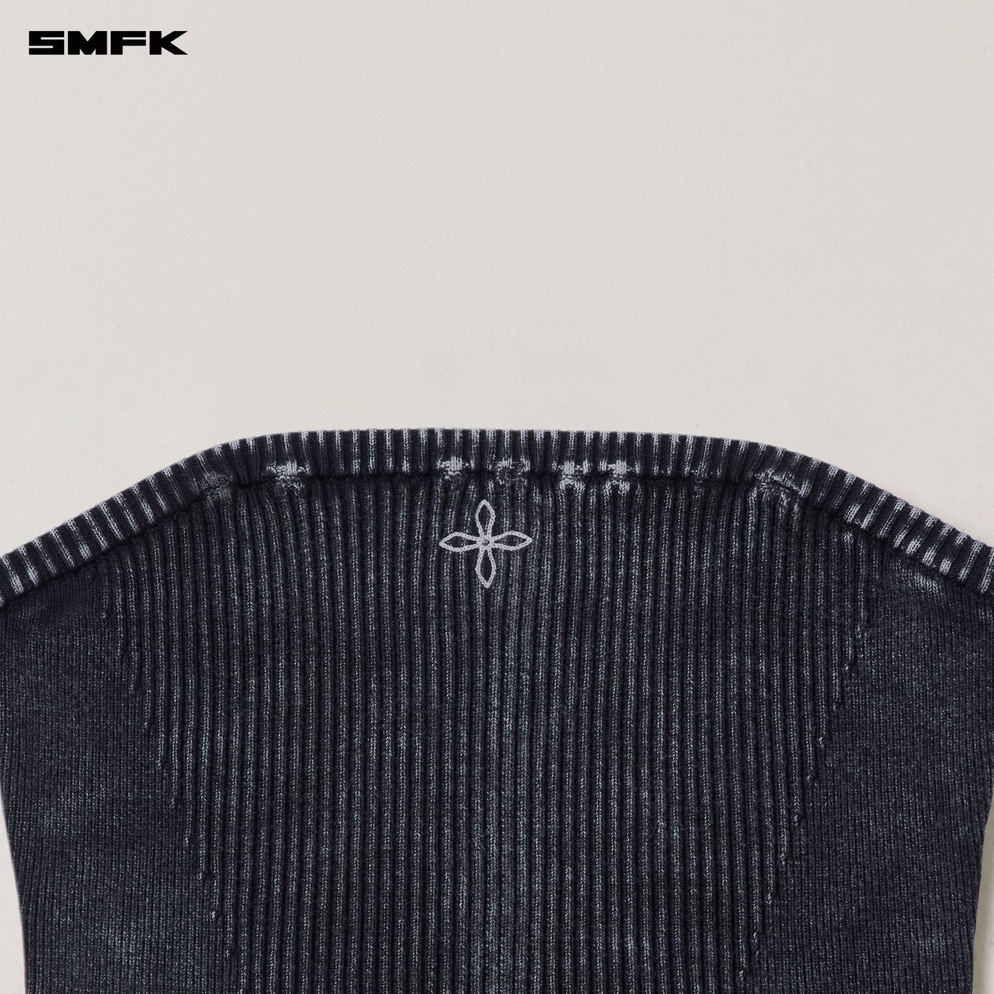 VINTAGE-SAVAGE KNIT BUSTIER/STONE WASH/ VANISH BLACK