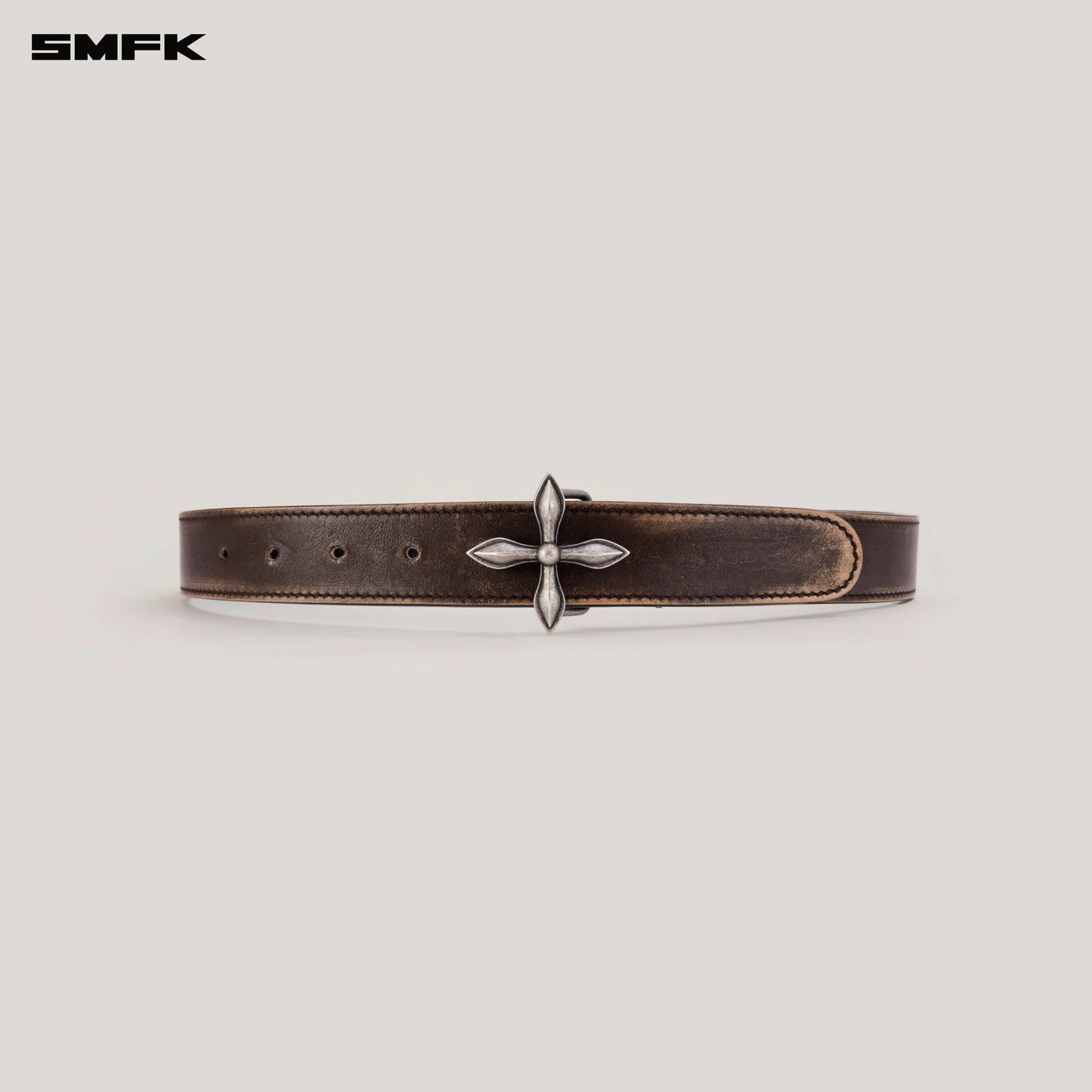 COMPASS TOTEM HANDCRAFT PATINA LEATHER BELT