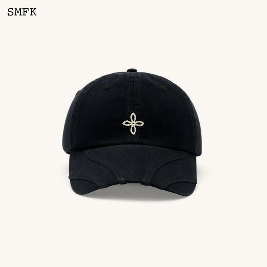 Compass Classic Cross Chain Baseball Cap In Black