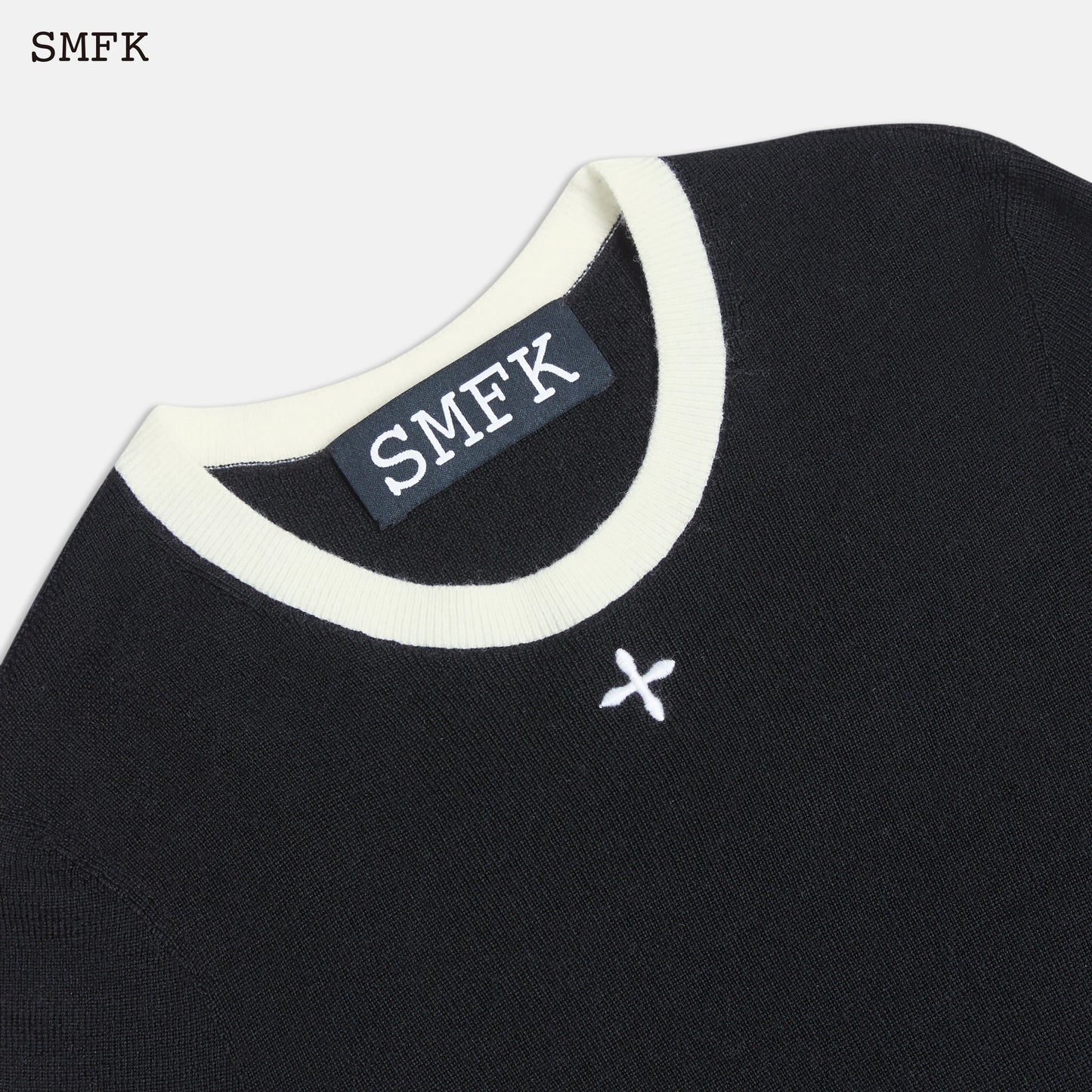 COMPASS CLASSIC WOOL KNIT TEE BLACK