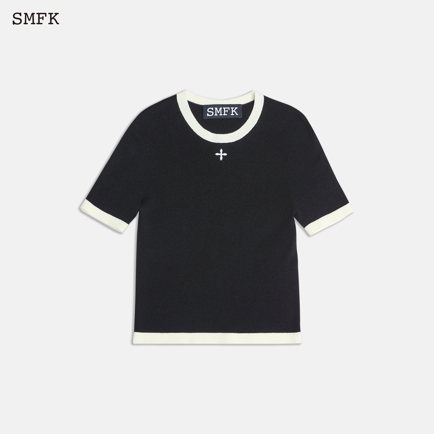 COMPASS CLASSIC WOOL KNIT TEE BLACK