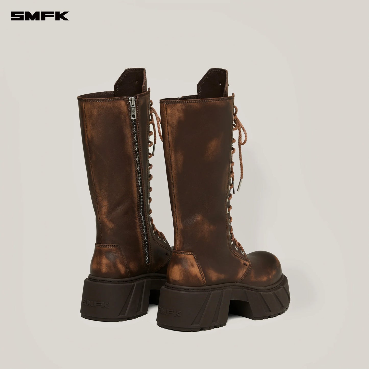 FUTURE MIRAGE LEATHER RIDER HIGH BOOTS PATINA WILD HORSE BROWN PATINA