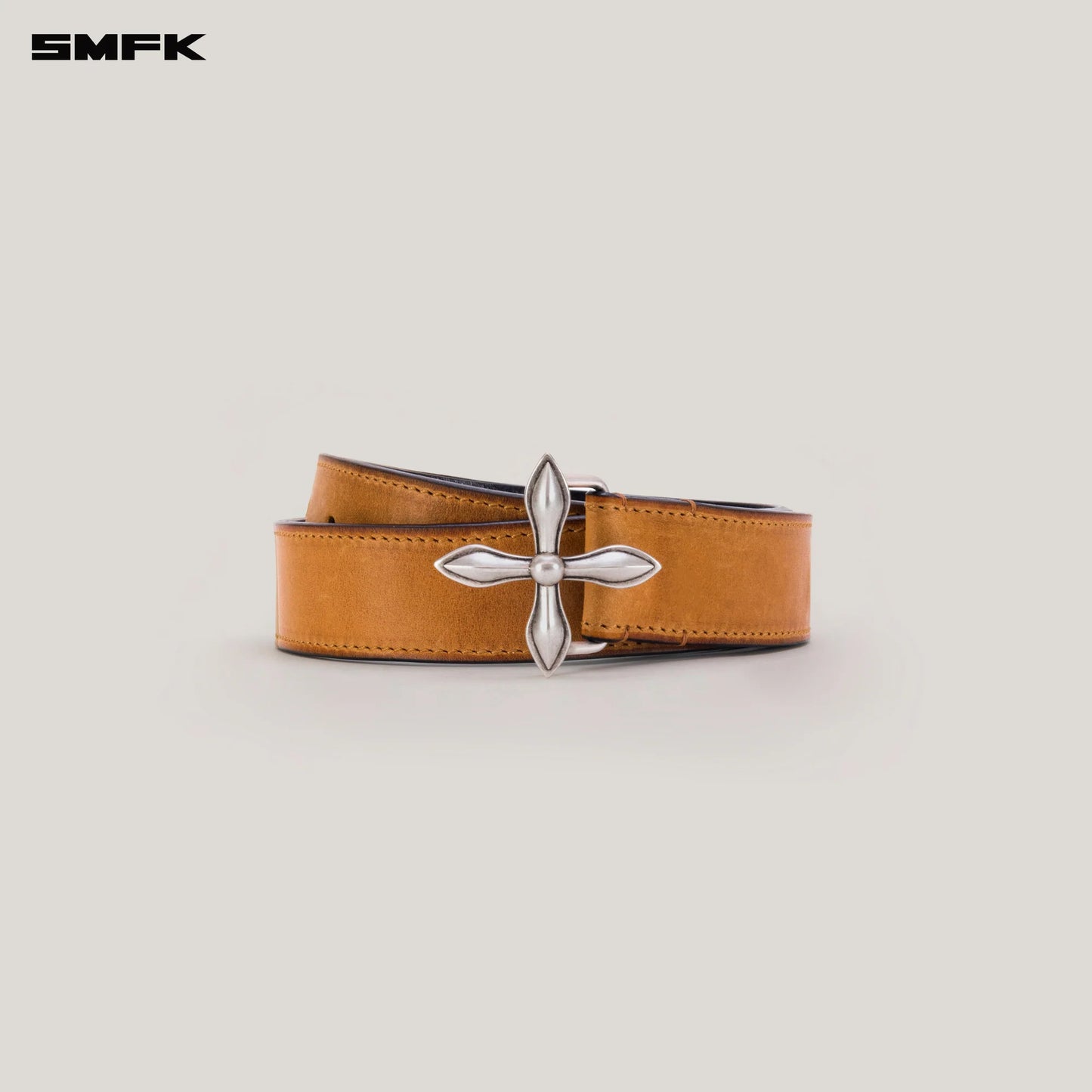 COMPASS TOTEM HANDCRAFT PATINA LEATHER BELT