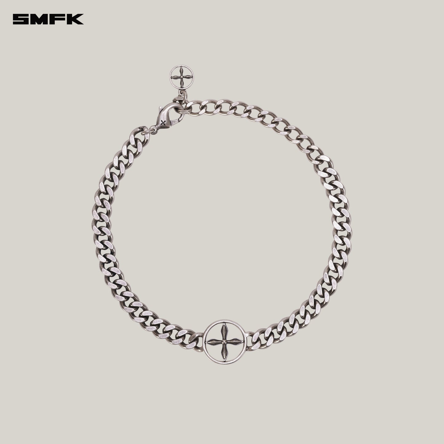 COMPASS ORIGINAL BADGE METAL NECKLACE_ ANTIQUE SILVER