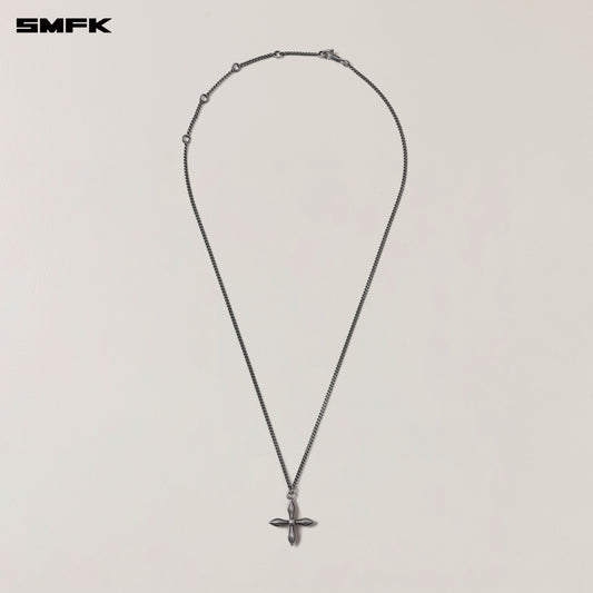 COMPASS PERMANENT BADGE METAL NECKLACE / ANTIQUE SILVER