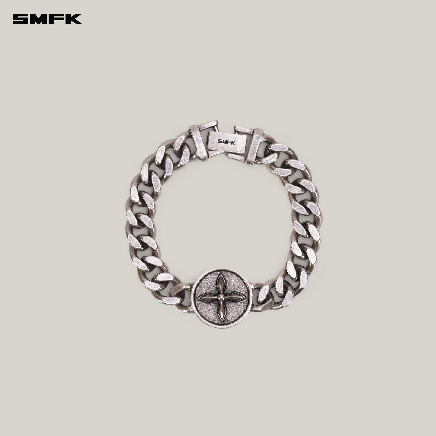 COMPASS ORIGINAL BADGE METAL BRACELET_ ANTIQUE SILVER