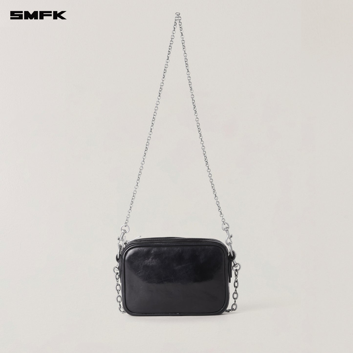 COMPASS BADGE HORSE LEATHER CHAIN BAG/SMALL/ WILD BLACK