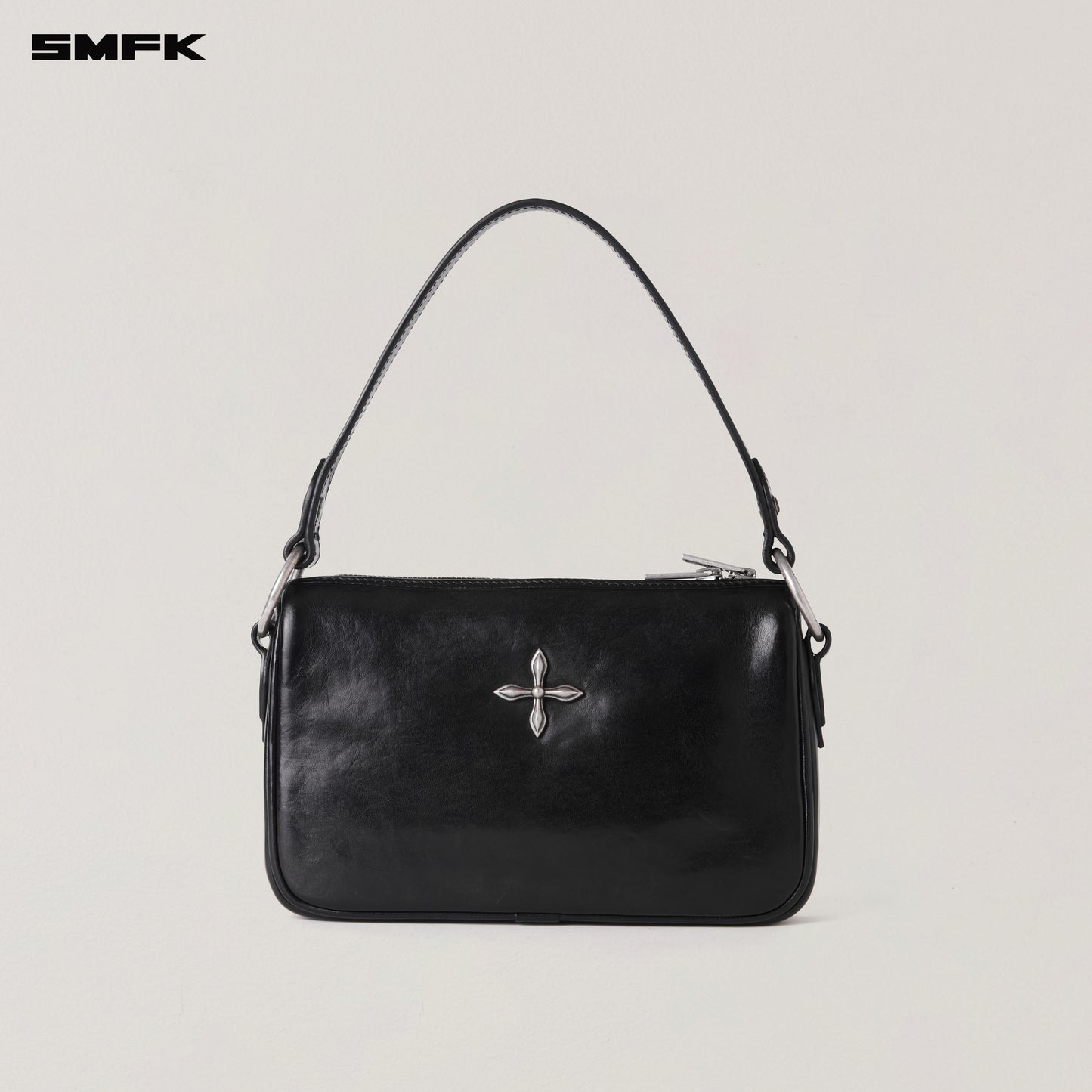 COMPASS BADGE HANDCRAFT HORSE LEATHER SHOULDER/MEDIUM/ WILD BLACK