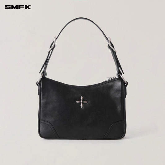 RAGE ORIGIN LEATHER SHOULDER BAG/MEDIUM/ WILD BLACK