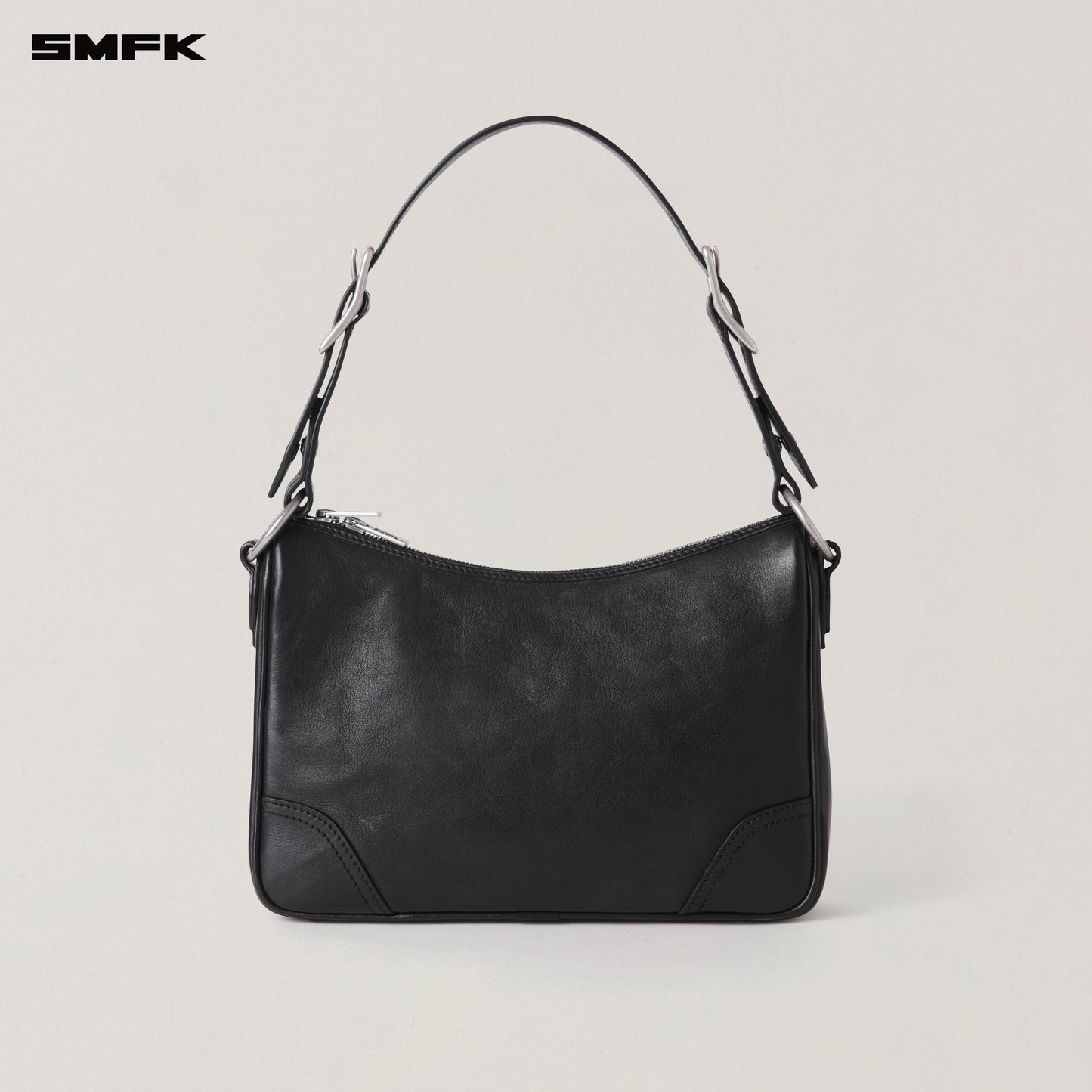 RAGE ORIGIN LEATHER SHOULDER BAG/MEDIUM/ WILD BLACK