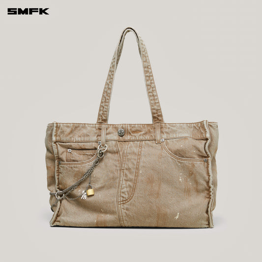 COMPASS BADGE PATINA LEATHER SHOULDER BAG MEDIUM_ WILD HORSE BROWN PATINA