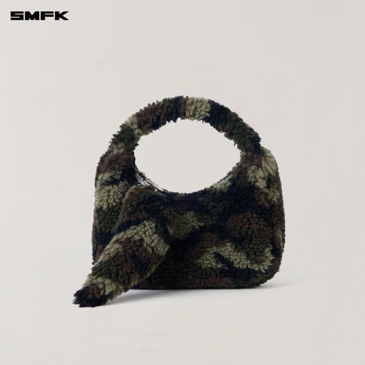 COMPASS COBBLE WOOL JACQUARD CAMO FURRY BAG/SMALL/ ARMY GREEN CAMOUFLAGE