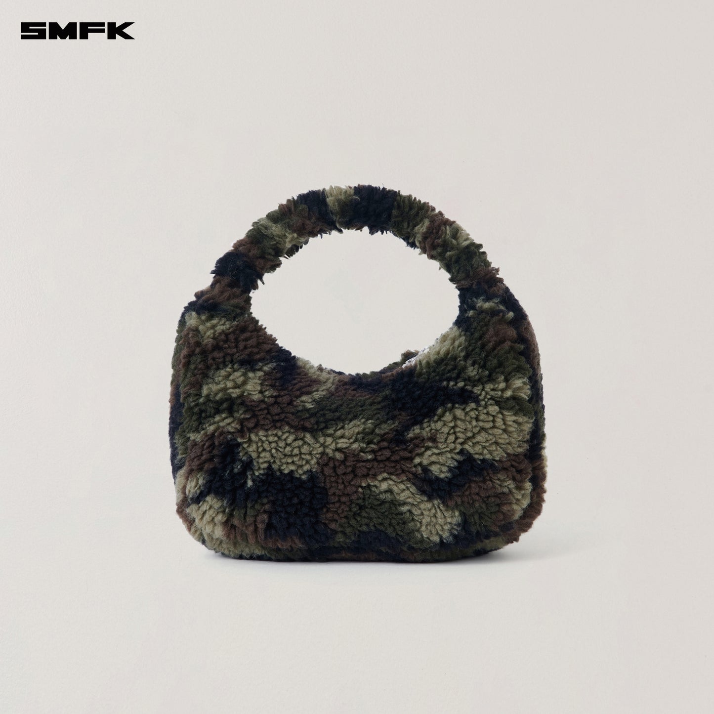 COMPASS COBBLE WOOL JACQUARD CAMO FURRY BAG/SMALL/ ARMY GREEN CAMOUFLAGE