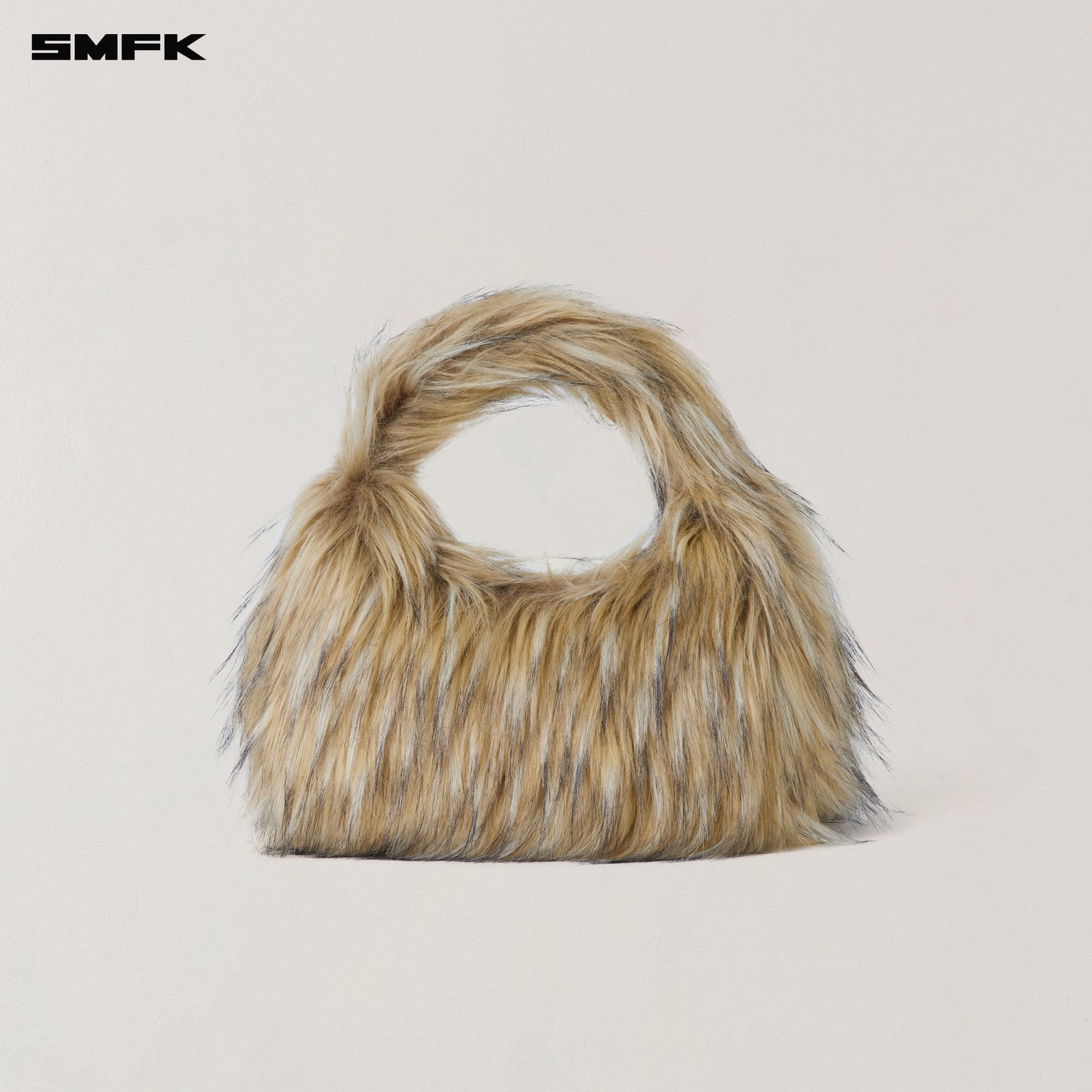 COMPASS COBBLE FURRY BAG/SMALL/ WOLF BROWN