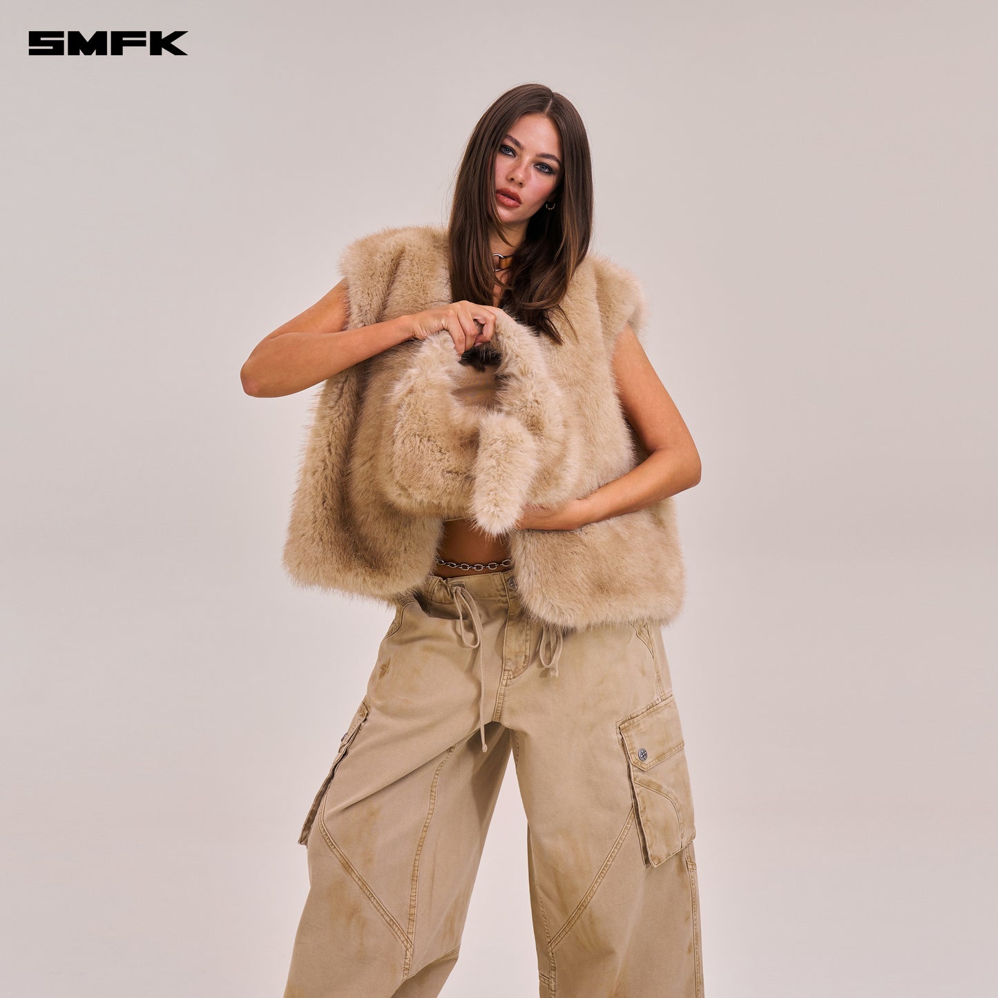 COMPASS COBBLE FURRY BAG/SMALL/ SAND