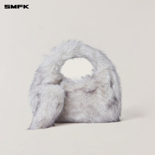 COMPASS COBBLE FURRY BAG/SMALL/ ARCTIC FOX WHITE